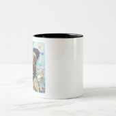 Mops Engel Liebe Zweifarbige Tasse (Mittel)