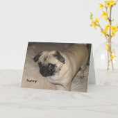 Mops - Entschuldigung Karte (Gelbe Blume)