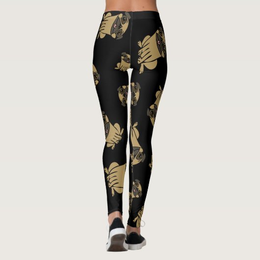 Mops-Entwurf Leggings (Rückseite)