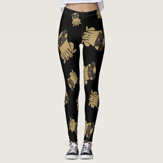 Mops-Entwurf Leggings (Vorderseite)