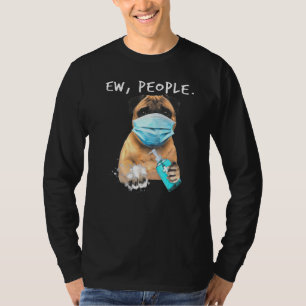 Mops Ew Menschen tragen eine Gesichtsmaske T-Shirt