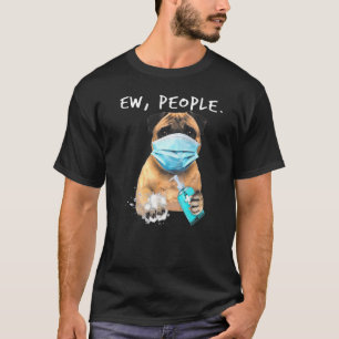 Mops Ew Menschen tragen eine Gesichtsmaske T-Shirt