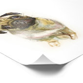 Mops Face Art Print | Niedlicher Mops Hund Fotodruck (Ecke)