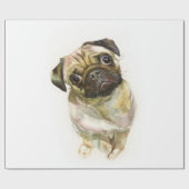 Mops Face Art Print | Niedlicher Mops Hund Geschenkpapier (Flach)
