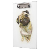 Mops Face Art Print | Niedlicher Mops Hund Klemmbrett (Links)