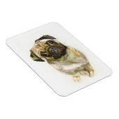 Mops Face Art Print | Niedlicher Mops Hund Magnet (Rechte Seite)