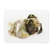 Mops Face Art Print | Niedlicher Mops Hund Magnet (Horizontal)