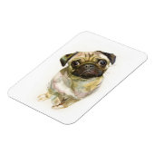 Mops Face Art Print | Niedlicher Mops Hund Magnet (Linke Seite)