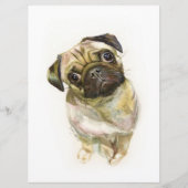 Mops Face Art Print | Niedlicher Mops Hund Menükarte (Vorderseite)