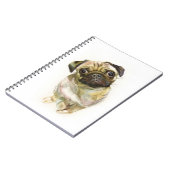 Mops Face Art Print | Niedlicher Mops Hund Notizblock (Linke Seite)