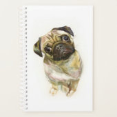 Mops Face Art Print | Niedlicher Mops Hund Planer (Vorderseite)