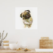 Mops Face Art Print | Niedlicher Mops Hund Poster (Küche)