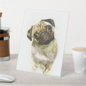 Mops Face Art Print | Niedlicher Mops Hund Sockelschild (In SItu)