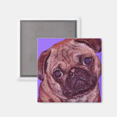 Mops Face Magnet (Vorderseite/Rückseite)