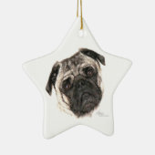 Mops Face Star Ornament (Rechts)
