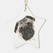 Mops Face Star Ornament (Links)