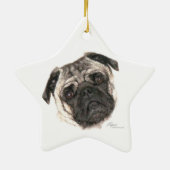 Mops Face Star Ornament (Hinten)