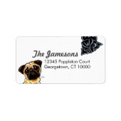 Mops Familienname Personalisierte Farbe Adressaufkleber (Vorne)