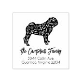 Mops Family Rücksendeadresse Gummistempel (Prägung)