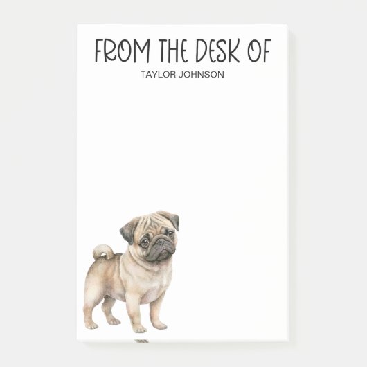 Mops-Fan Post-it Klebezettel (Vorderseite)