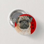 Mops-Farbblock Button (Vorne & Hinten)