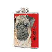 Mops-Farbblock Flachmann (Links)