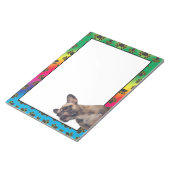 Mops farbenfrohe Hundekuchen Muster Notizblock (angewinkelt)