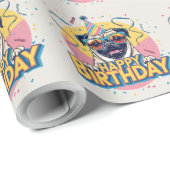 Mops farbig geschenkpapier (Rolleneckpunkt)