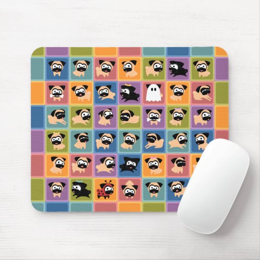 Mops-Farbquadrat Mousepad (Mit Mouse)