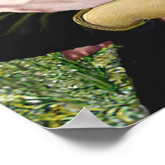 Mops (Fawn + Black) - Mona Lisa Poster (Ecke)