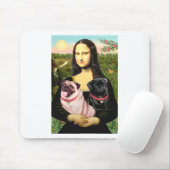 Mops (Fawn + Blk) - Mona Lisa Mousepad (Mit Mouse)