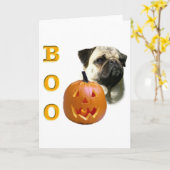 Mops (fawn) Boo Karte (Gelbe Blume)