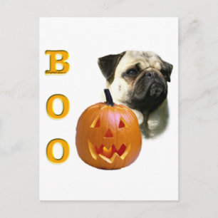 Mops (fawn) Boo Postkarte