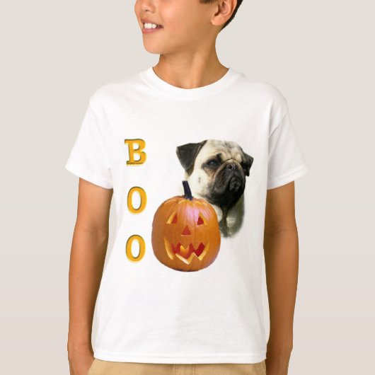 Mops (fawn) Boo T-Shirt (Vorderseite)