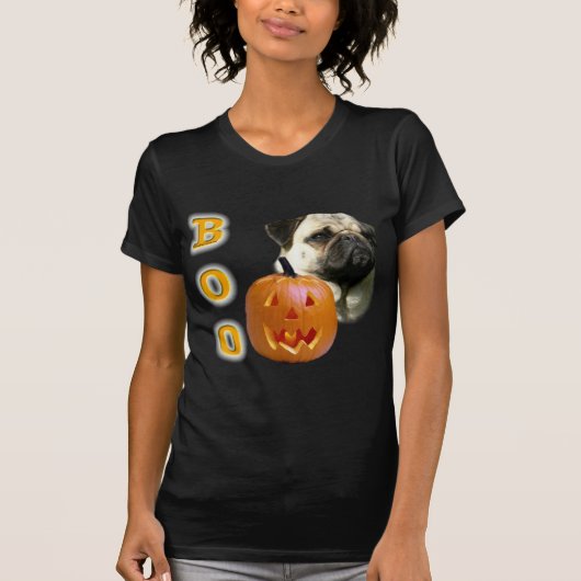 Mops (fawn) Boo T-Shirt (Vorderseite)