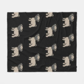 Mops-Fawn-Cartoon Fleecedecke (Vorderseite (Horizontal))