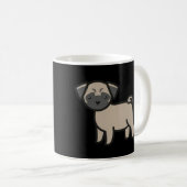 Mops-Fawn-Cartoon Kaffeetasse (VorderseiteRechts)