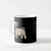 Mops-Fawn-Cartoon Kaffeetasse (Vorderseite Links)