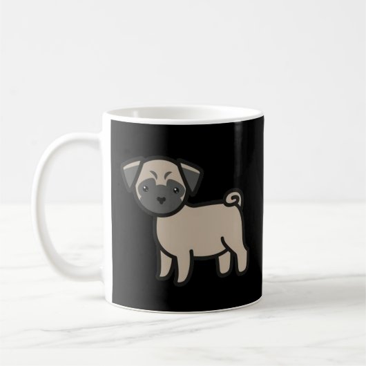 Mops-Fawn-Cartoon Kaffeetasse (Links)