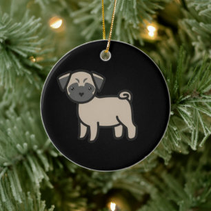 Mops-Fawn-Cartoon Keramik Ornament