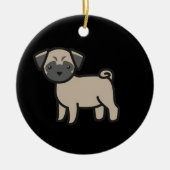Mops-Fawn-Cartoon Keramik Ornament (Vorne)