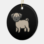Mops-Fawn-Cartoon Keramik Ornament (Links)