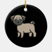 Mops-Fawn-Cartoon Keramik Ornament (Hinten)