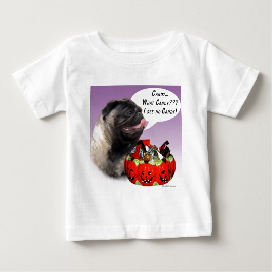 Mops (fawn) Halloween Candy Baby T-shirt (Vorderseite)