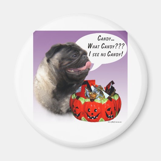 Mops (fawn) Halloween Candy Magnet (Vorne)