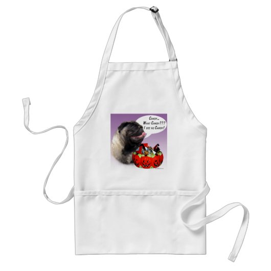 Mops (fawn) Halloween Candy Schürze (Vorne)