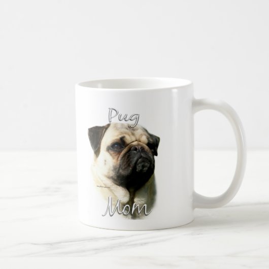 Mops (fawn) Mama 2 Kaffeetasse (Rechts)