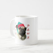 Mops (fawn) Santa Paws Kaffeetasse (Vorderseite Links)