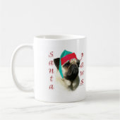 Mops (fawn) Santa Paws Kaffeetasse (Links)