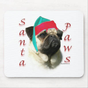 Mops (fawn) Santa Paws Mousepad